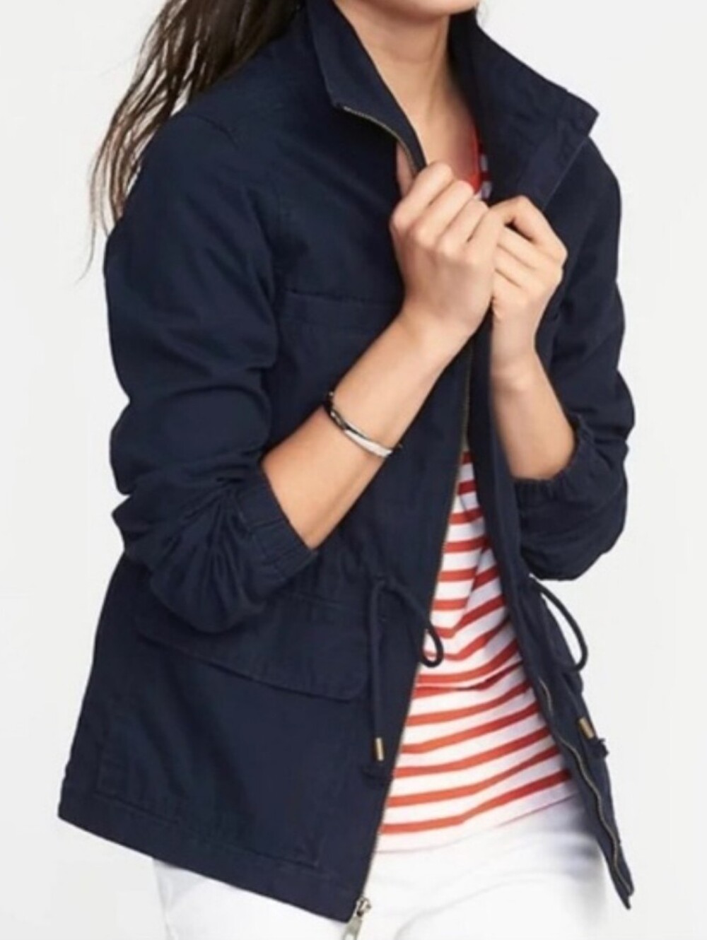 Old Navy Blue Drawstring Anorak Utility Jacket - Women